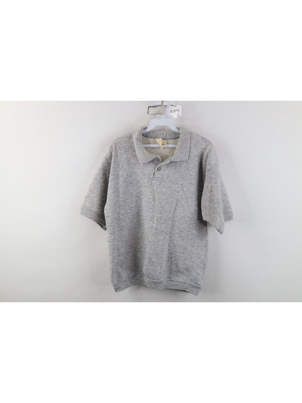 Vintage 90s Streetwear Mens Medium Triblend Collared Short Sleeve Sweatshirt USA